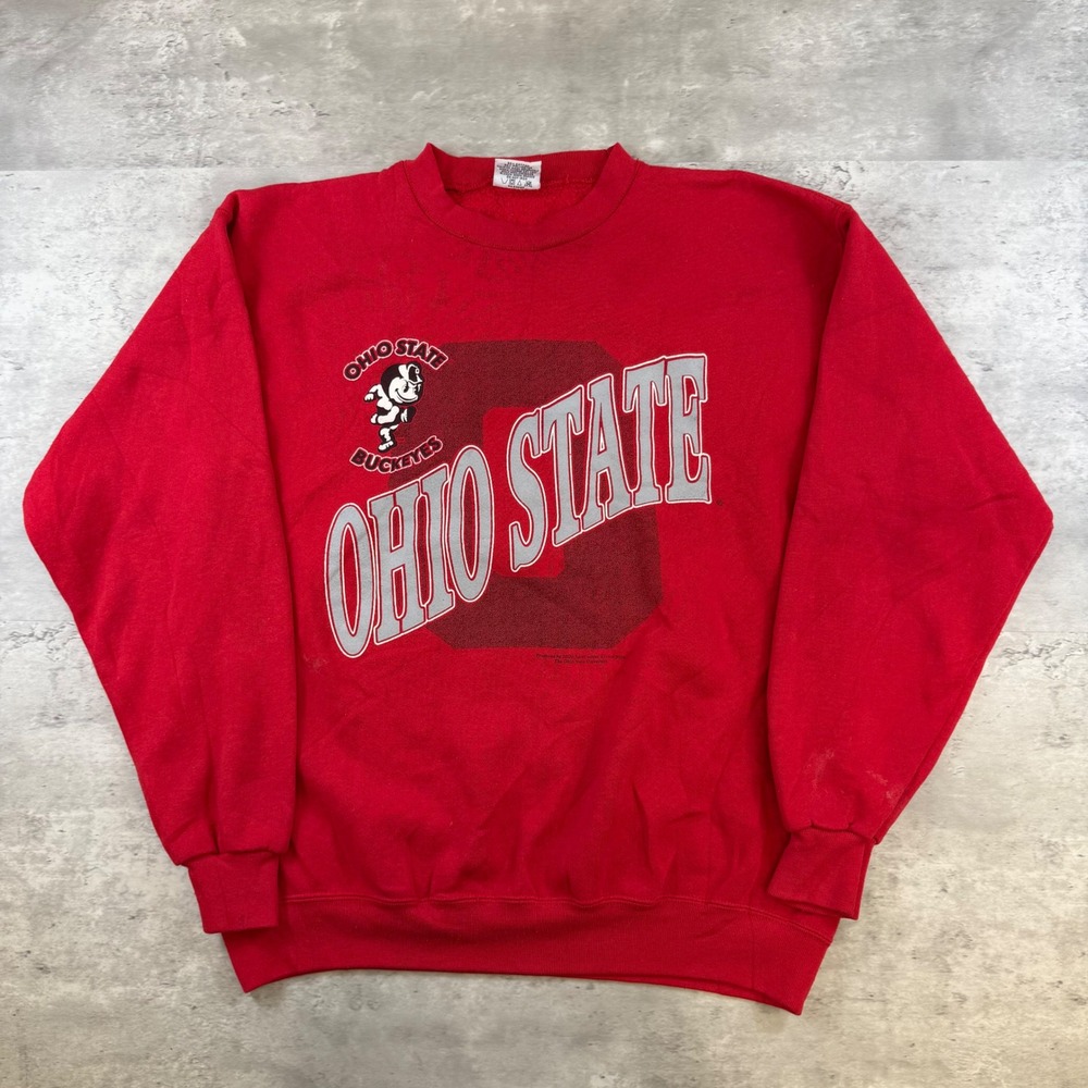 Vintage 20/20 Sport Ohio State Buckeyes Crewneck Sweatshirt Red Mens Large 90s